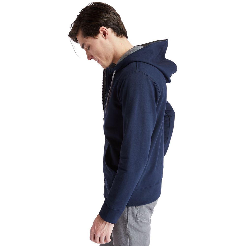 Sudadera Timberland Hombre Tbl® Full-Zip Logo Azul Marino - Chile QUF-214307